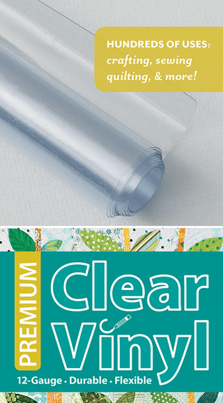 Clear Vinyl 16in x 1.5 Yard Roll 12 - Gauge - Emmaline Bags Inc. - Fabric