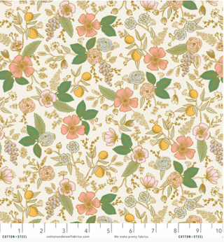 Colette in Cream Metallic • Orchard (1/4 yard) - Emmaline Bags Inc.