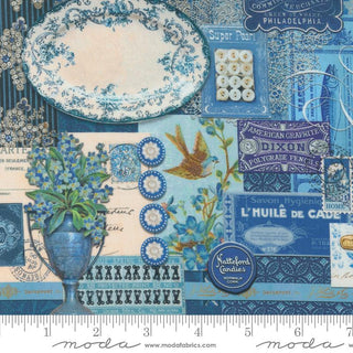 Collage in Blue • Curated in Color (1/4 yard) - Emmaline Bags Inc.