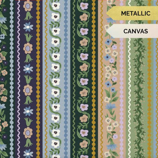 Cool Gemma (Metallic Canvas) | Gracie by Rifle Paper Co. (1/4 Yard) - Emmaline Bags Inc. - Fabric
