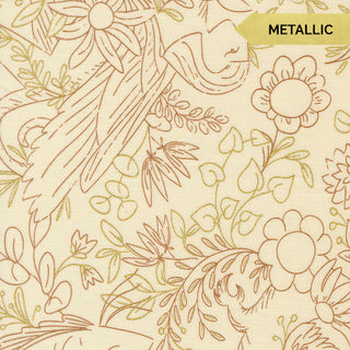 Cream Ruins (Metallic) | Sunlit Ruins for Moda (¼ Yard)