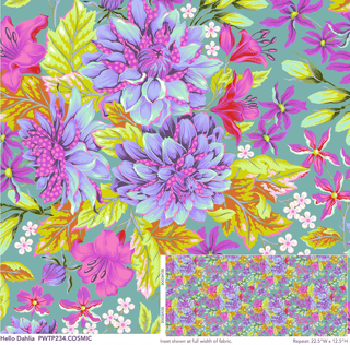 Cosmic Hello Dahlia // Untamed by Tula Pink (1/4 yard) - Emmaline Bags Inc.