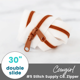 Cowgirl | 30" Nylon Coil Zipper | *Size #5* with Two Pulls - Emmaline Bags Inc.-Bag Zippers