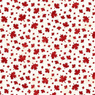 Cream Leaf Toss // Canadian Classics 3 for Northcott (1/4 yard) - Emmaline Bags Inc. - Fabric