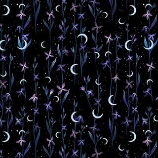 Crescent Moons with Flowers // Jardin de Lune Glow - Emmaline Bags Inc.