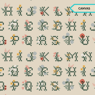Cross Stitch Letters (Linen Canvas) | Home Sweet Home by Rifle Paper Co. (¼ Yard) - Emmaline Bags Inc.-Fabric