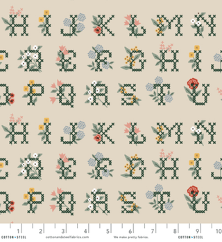 Cross Stitch Letters (Linen Canvas) | Home Sweet Home by Rifle Paper Co. (¼ Yard) - Emmaline Bags Inc.-Fabric