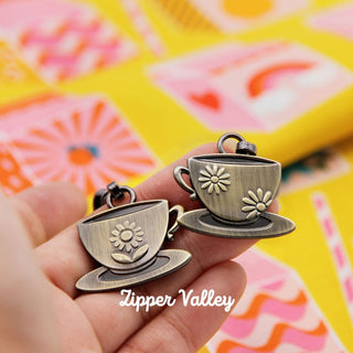 Cup of Joy | Zipper Sliders with Pulls | Size 5 (5 Pack) - Emmaline Bags Inc. - Bag Zippers