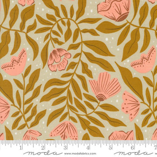 Dancing Flowers - Mushroom // Folk & Lore for Moda (1/4 yard) - Emmaline Bags Inc.