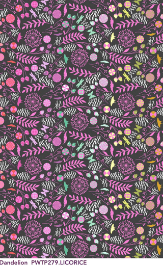 Dandelion Licorice | Prince Charming Déjà Vu by Tula Pink (¼ Yard) - Emmaline Bags Inc.-Fabric