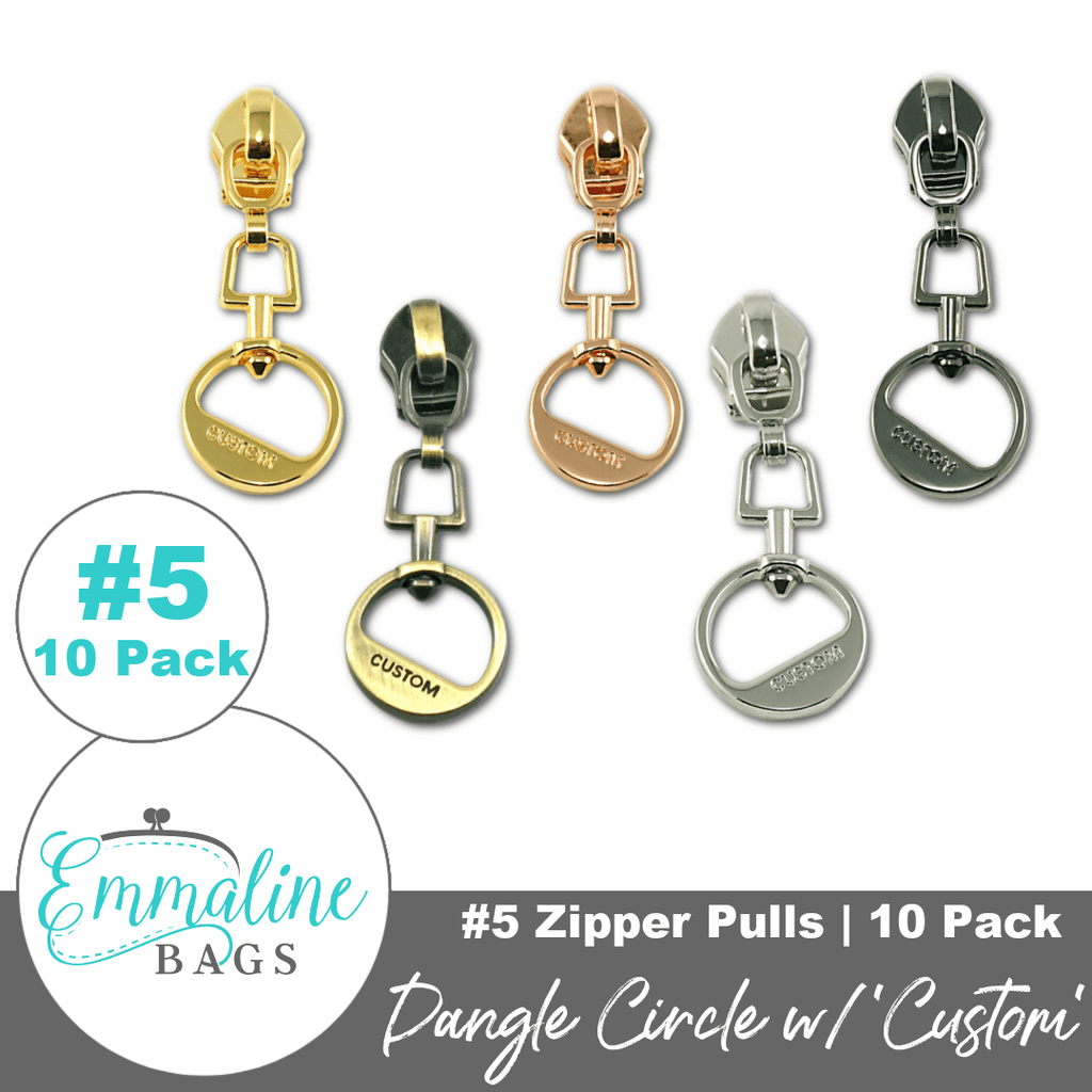 Dangle Circle 'CUSTOM' | Emmaline Zipper Sliders with Pulls | SIZE#5 ...