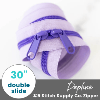Daphne | 30" Nylon Coil Zipper | *Size #5* with Two Pulls - Emmaline Bags Inc.-Bag Zippers