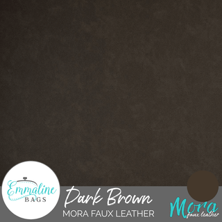 Dark Brown | Mora Faux Leather - Emmaline Bags Inc. - Fabric