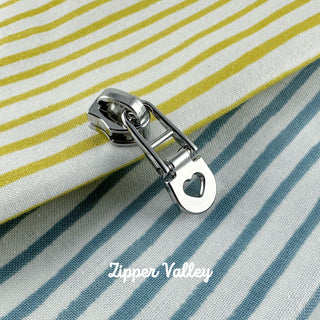 Darling Heart | Zipper Sliders with Pulls | Size 5 (5 Pack) - Emmaline Bags Inc. - Bag Zippers