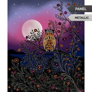 Deep Rose Purple (Metallic Panel) 36" x 45" | July Moon by Betty Albert (¼ Yard) - Emmaline Bags Inc.-Fabric