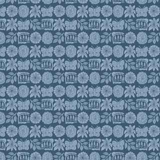 Denim Folktale // Folktale for FIGO (1/4 yard) - Emmaline Bags Inc.