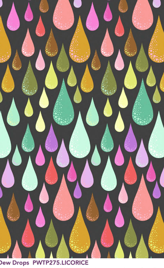 Dew Drops Licorice | Prince Charming Déjà Vu by Tula Pink (¼ Yard) - Emmaline Bags Inc.-Fabric