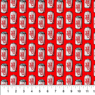 Diet Coke® Cans | Coca-Cola® Core for Northcott (¼ Yard) - Emmaline Bags Inc.-Fabric