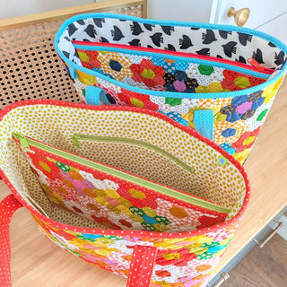 Divided Tablet Tote by Ma Tante Quilting (Printed Paper Pattern) - Emmaline Bags Inc.-Sewing Patterns