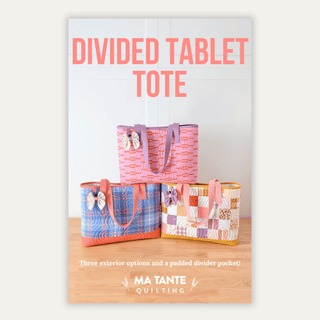 Divided Tablet Tote by Ma Tante Quilting (Printed Paper Pattern) - Emmaline Bags Inc.-Sewing Patterns