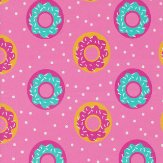 Donut Worry Be Happy - in BERRYLICIOUS // Snack Shack (1/4 yard) - Emmaline Bags Inc.