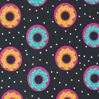 Donut Worry Be Happy - in MIDNIGHT SNACK // Snack Shack (1/4 yard) - Emmaline Bags Inc.