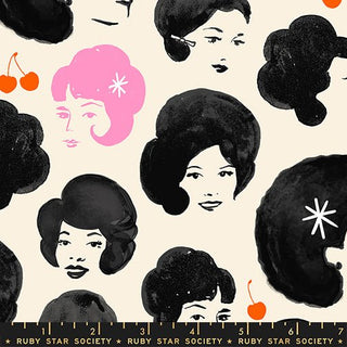 Dottie's Friends in Black | Sparkle Mart by Ruby Star Society (¼ Yard) - Emmaline Bags Inc.-Fabric