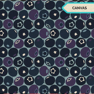 Downpour Bluberries (Canvas) // Under the Apple Tree II (1/4 yard) - Emmaline Bags Inc. - Fabric