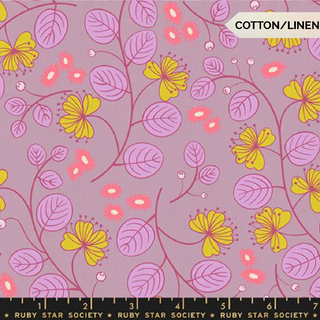 Lilac Caper Floral (Linen) | LoFi Linens by Ruby Star Society (¼ Yard)