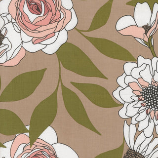 Earth Cabbage Rose // Botany by Alli K Design (1/4 yard) - Emmaline Bags Inc.