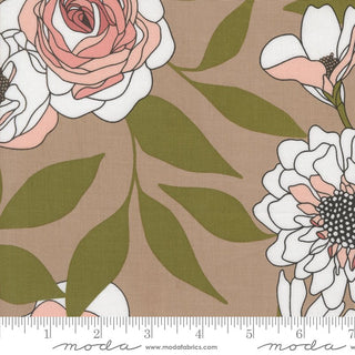 Earth Cabbage Rose // Botany by Alli K Design (1/4 yard) - Emmaline Bags Inc.