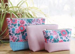 Easy Zipper Cases (Paper Pattern) by Sew Hungry Hippie - Emmaline Bags Inc.