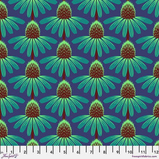 Echinacea - Sea // Cotton Lawn 54"Wide - (1/4 yard) - Emmaline Bags Inc.