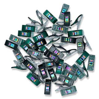 Emerald & Black Mixed Glitter Clips | 50 Pieces | More Me Know - Emmaline Bags Inc.-Sewing Supplies & Notions