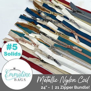 Emmaline 24" 5 Zipper Bundle – Mis - Threaded Coils (21 Pack) – Clearance - Emmaline Bags Inc. - Emmaline Zippers