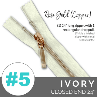 Emmaline 24" Long - *SIZE5* (With Rectangle Drop Pull) - Emmaline Bags Inc. - Emmaline Zippers