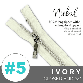 Emmaline 24" Long - *SIZE5* (With Rectangle Drop Pull) - Emmaline Bags Inc. - Emmaline Zippers