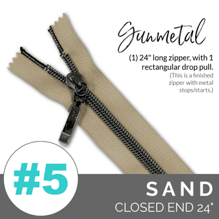 Emmaline 24" Long - *SIZE5* (With Rectangle Drop Pull) - Emmaline Bags Inc. - Emmaline Zippers