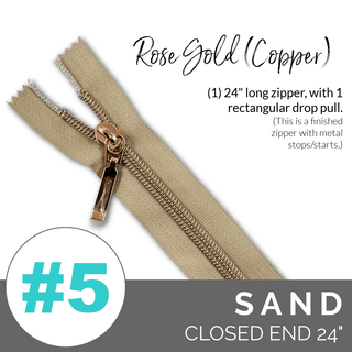 Emmaline 24" Long - *SIZE5* (With Rectangle Drop Pull) - Emmaline Bags Inc. - Emmaline Zippers