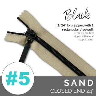 Emmaline 24" Long - *SIZE5* (With Rectangle Drop Pull) - Emmaline Bags Inc. - Emmaline Zippers