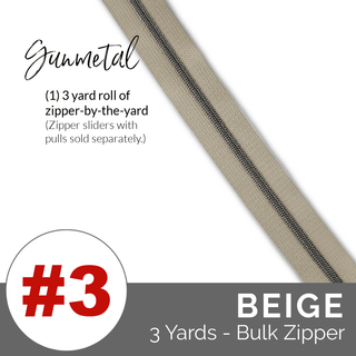 Emmaline Zippers-by-the-Yard - *SIZE3* (DOES NOT INCLUDE SLIDERS/PULLS) - Emmaline Bags Inc.-Emmaline Zippers