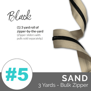 Emmaline Zippers - by - the - Yard - *SIZE5* (DOES NOT INCLUDE SLIDERS/PULLS) - Emmaline Bags Inc. - Emmaline Zippers