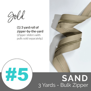 Emmaline Zippers - by - the - Yard - *SIZE5* (DOES NOT INCLUDE SLIDERS/PULLS) - Emmaline Bags Inc. - Emmaline Zippers
