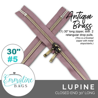 Lupine | Emmaline 30" Nylon Coil Zipper | *SIZE#5* with Two Rectangle Pulls