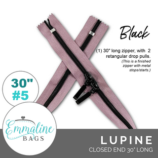 Lupine | Emmaline 30" Nylon Coil Zipper | *SIZE#5* with Two Rectangle Pulls