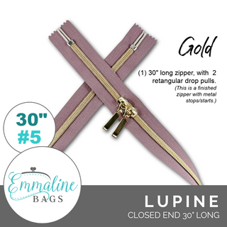 Lupine | Emmaline 30" Nylon Coil Zipper | *SIZE#5* with Two Rectangle Pulls