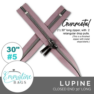 Lupine | Emmaline 30" Nylon Coil Zipper | *SIZE#5* with Two Rectangle Pulls
