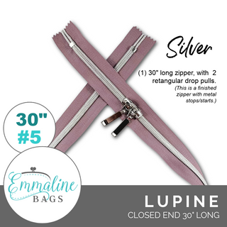 Lupine | Emmaline 30" Nylon Coil Zipper | *SIZE#5* with Two Rectangle Pulls