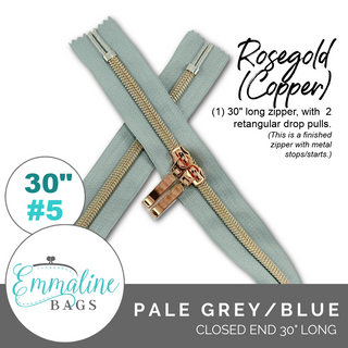 Pale Grey-Blue| Emmaline 30" Nylon Coil Zipper | *SIZE#5* with Two Rectangle Pulls