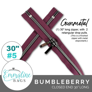 Bumbleberry | Emmaline 30" Nylon Coil Zipper | *SIZE#5* with Two Rectangle Pulls